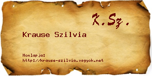 Krause Szilvia névjegykártya