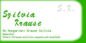 szilvia krause business card